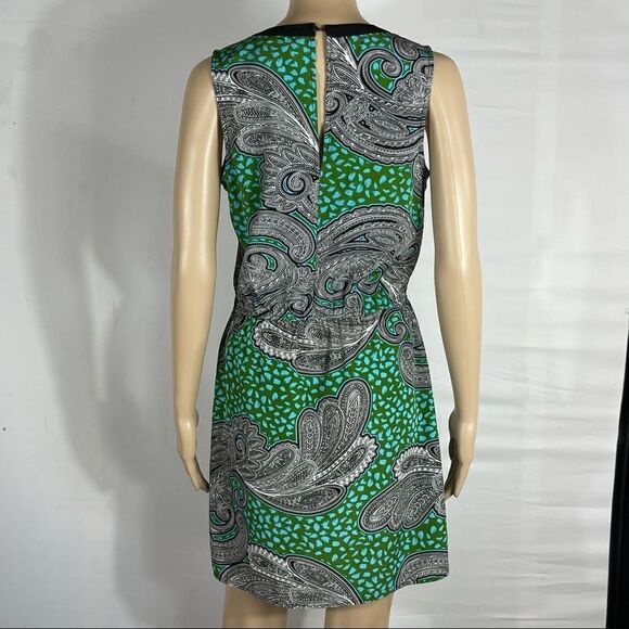 Glam Green, Blue, and Black Patterned Dress - Picture 6 of 12